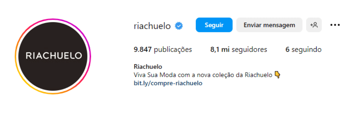 biografia para loja virtual de roupas no Instagram