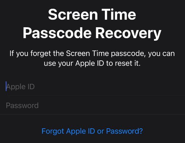 screen time passcode recovery