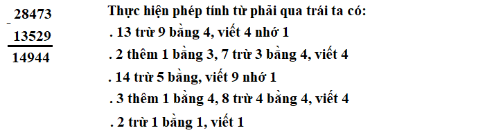 Phép trừ có nhớ