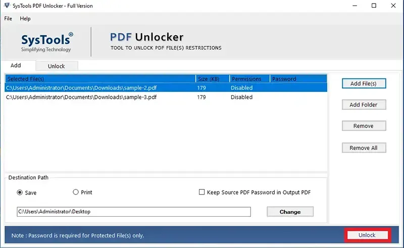 unlock PDF File