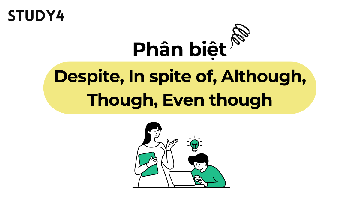 phân biệt Despite In spite of Although Though Even though