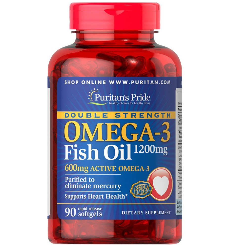 1. อาหารเสริมเพิ่ม DHA ตรา Puritan’s Pride Omega-3 Fish Oil