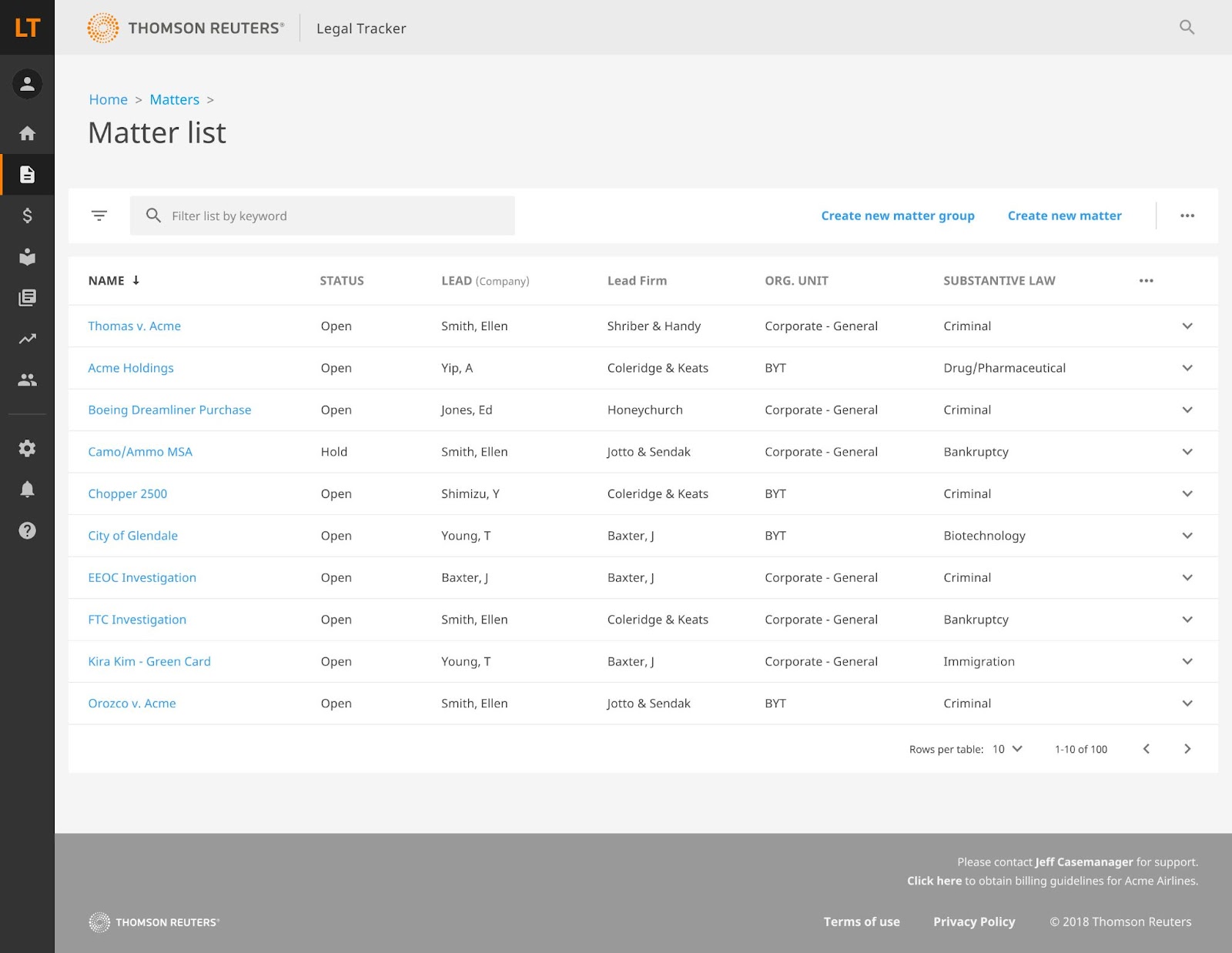 Thomson Reuters Legal Tracker