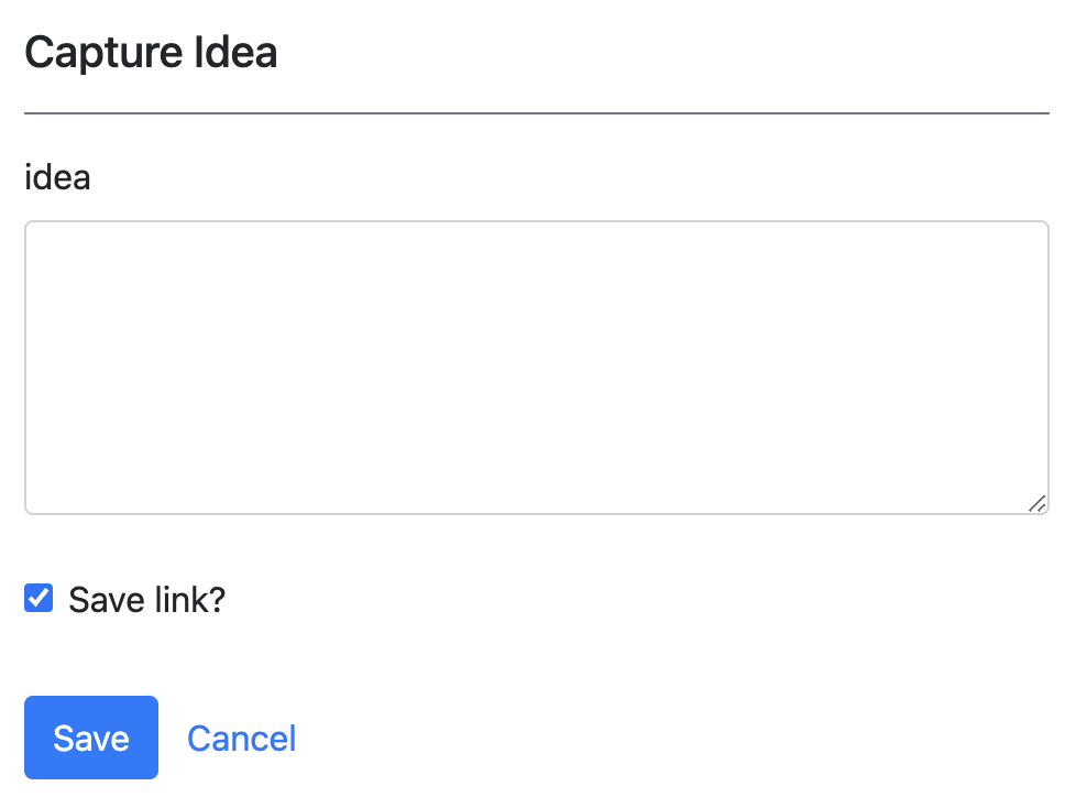 A screenshot of the Capture Idea modal