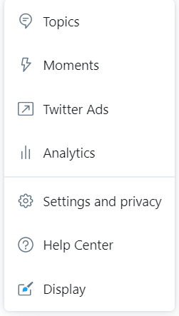Twitter Analytics more option
