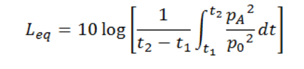formula of equivalent continuous sound pressure level