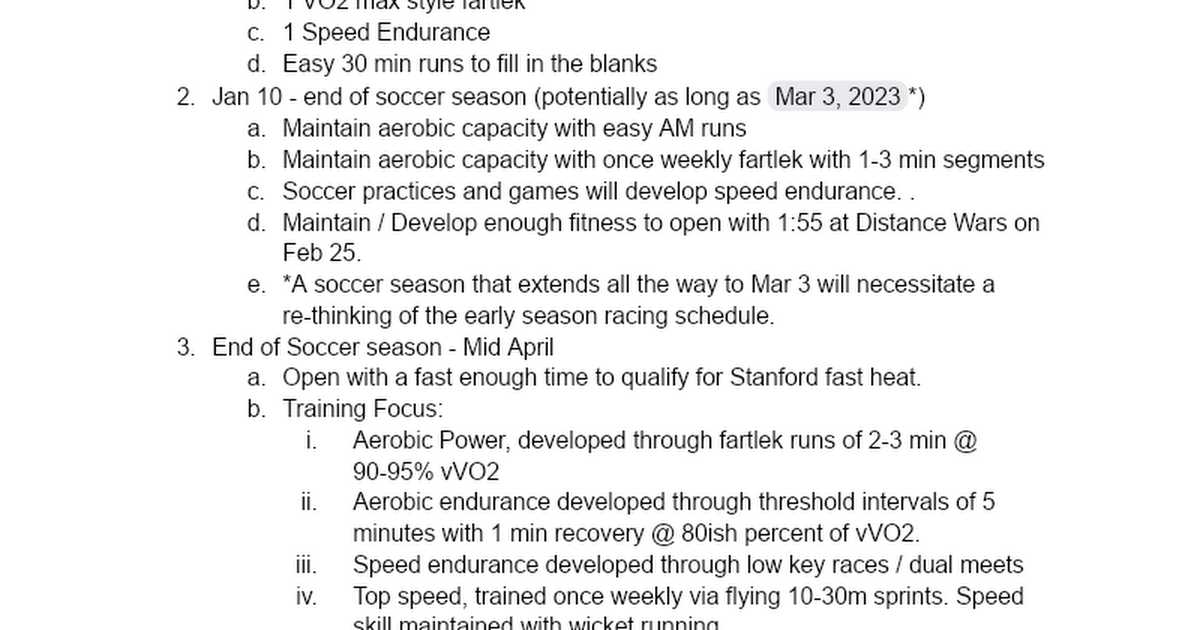 Elite Hs 800m Training Plan Letsrun Com