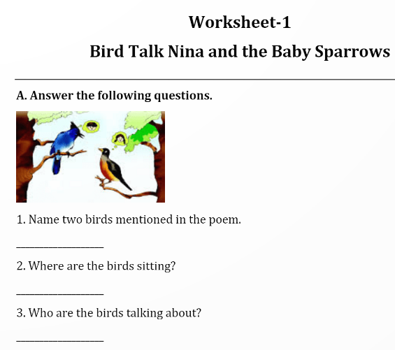 English Worksheet for Class 3, English Worksheet for Class 3 PDF, English Worksheet for Class 3 PDF Download