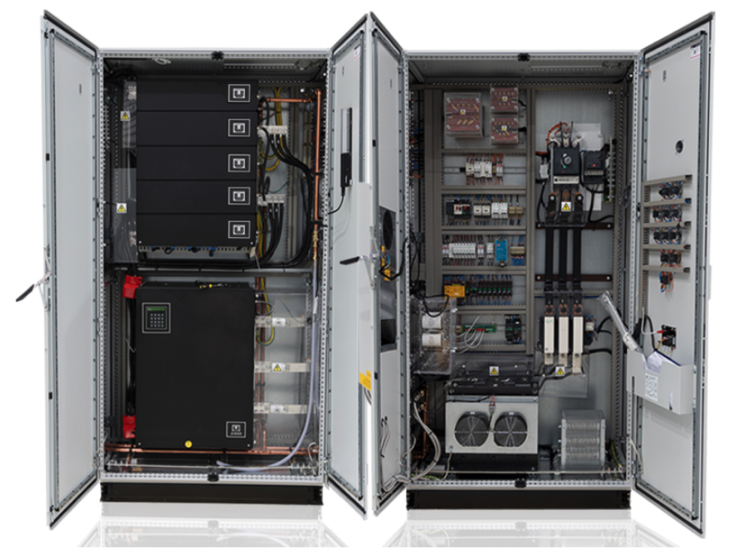 A look at Unico’s Quantum Drive platform with a configuration tailored for testing 1-megawatt dual port battery packs with 400-kilowatt (kW) front axle and 600-kW rear axle connections. Image used courtesy of Unico