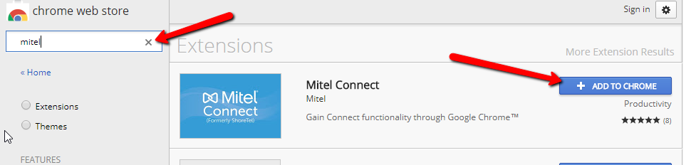 Mitel Chrome App