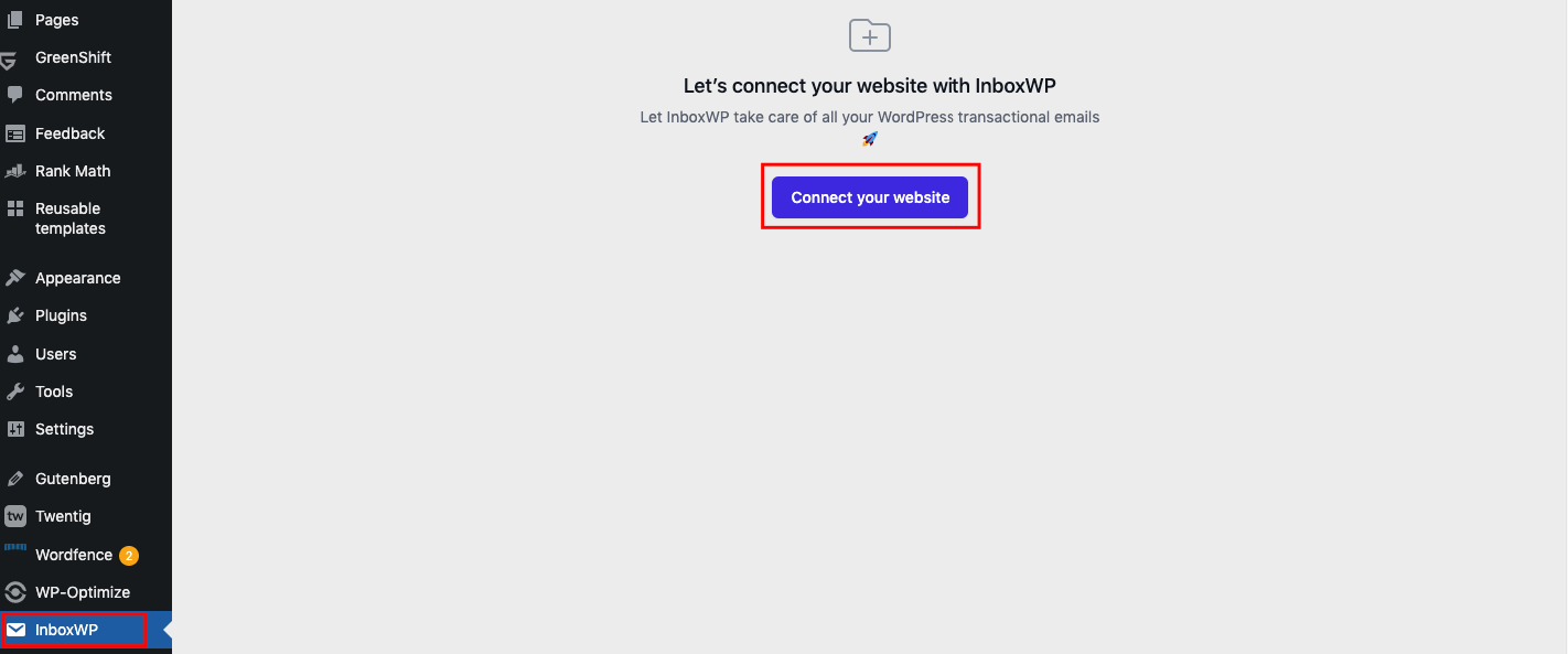connecting InboxWP with your WordPress site