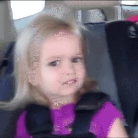 Gif of a little girl wondering what's going on.
