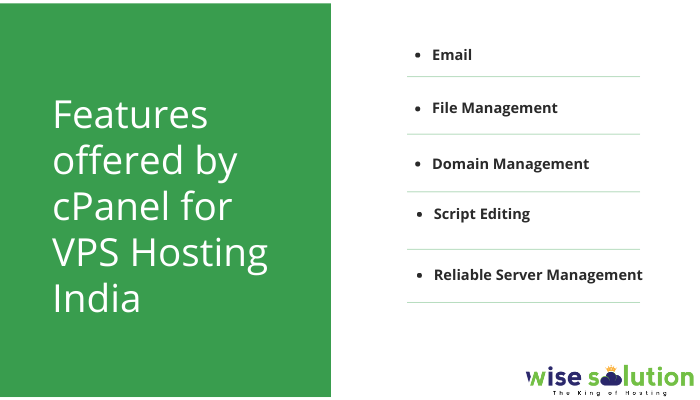 Features offered by cPanel for VPS Hosting India