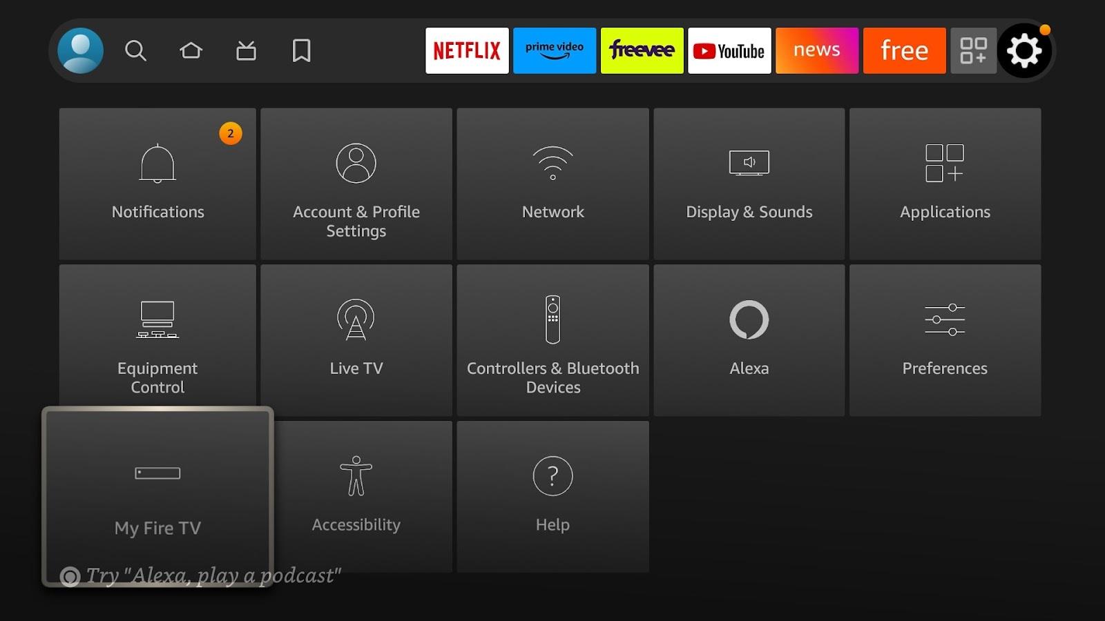 Select My Fire TV. 
