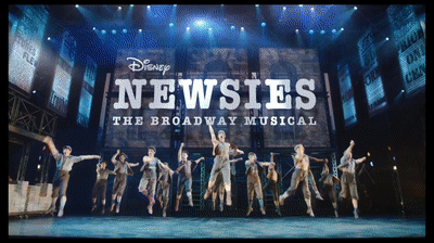 Gif of clips from the musical newsies.