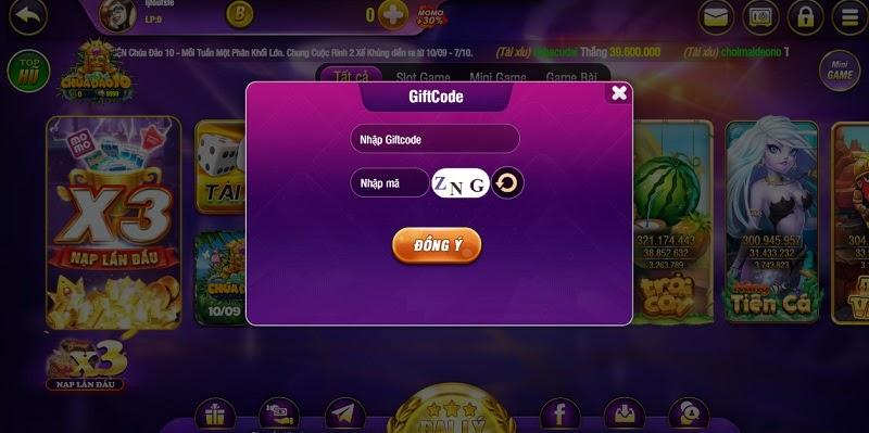 Hướng dẫn nạp Giftcode Bay247