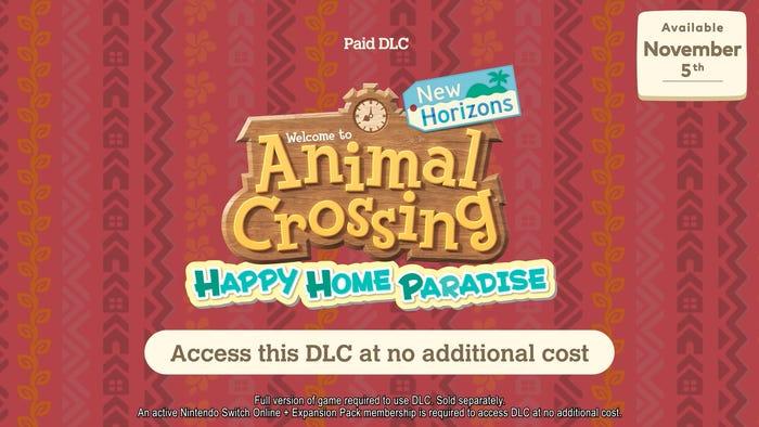 The poster for Animal Crossing: Happy Home Paradise.