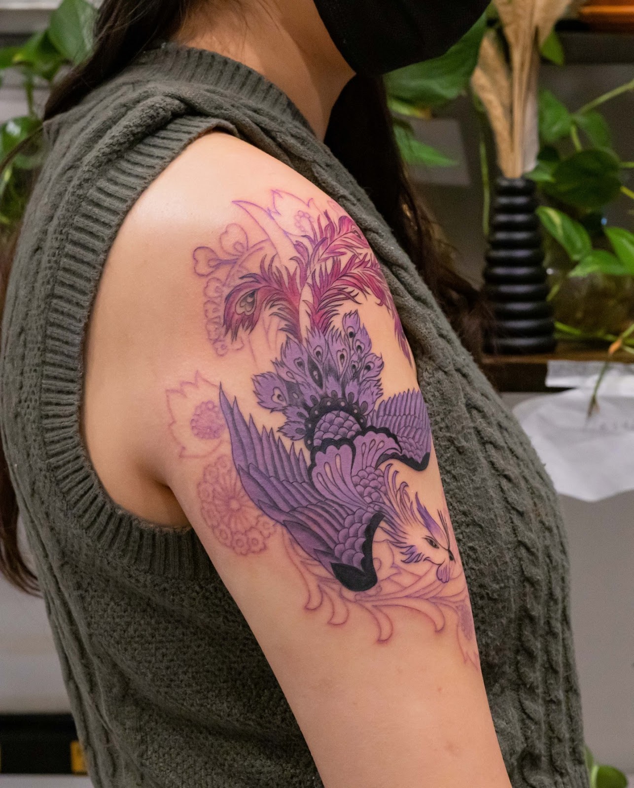 Mythical Phoenix Classy Shoulder Tattoos Female