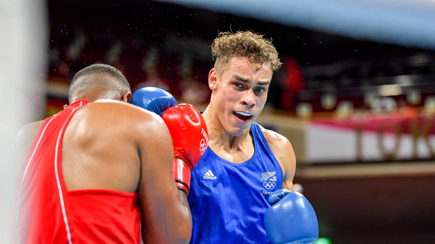 Tokyo Olympics: David Nyika cruises into quarterfinals after attempted bite  from Morocco&#39;s Youness Baalla | Stuff.co.nz
