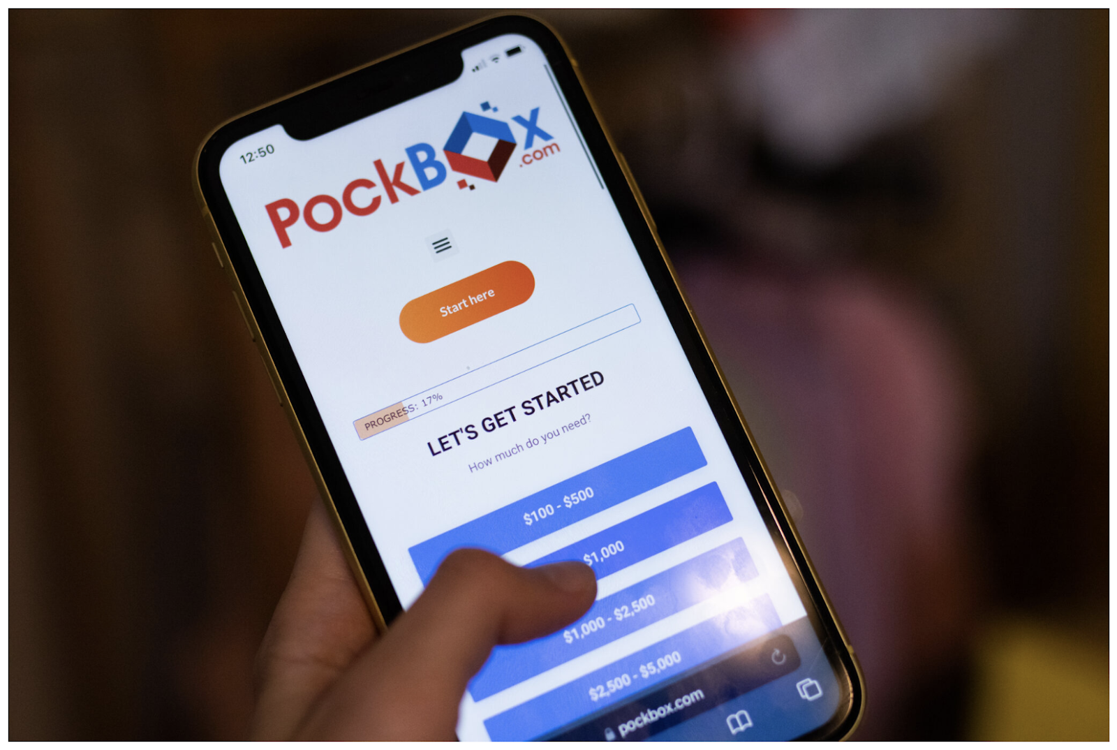 customer using PockBox app on mobile phone