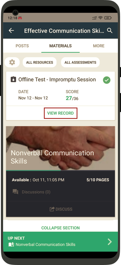 Teamie mobile apps update offline test records