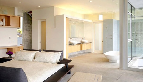 Không nên để đầu giường quay vào nhà vệ sinh