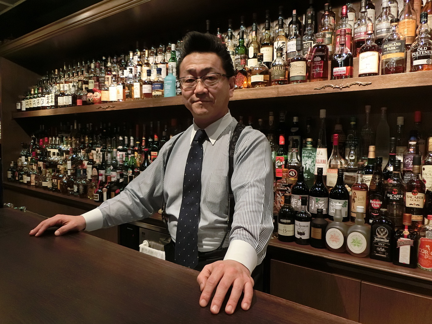 Ueno the chief mixologist and owner of the Bar High Five in Japan
