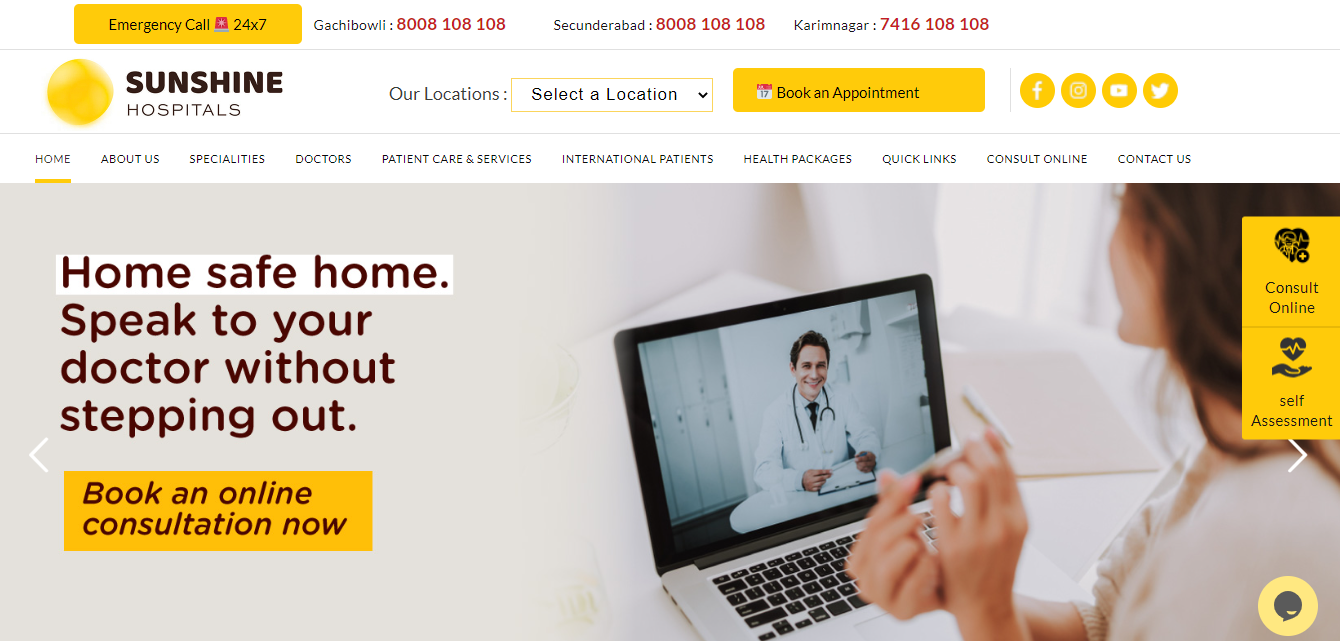 Sunshine hospital homepage I SMSCountry