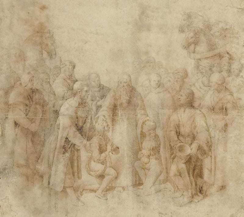 Saint Benedict Receiving Maurus and Placidus by Raphael