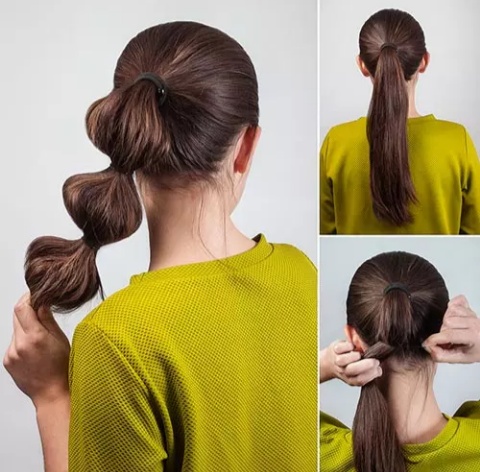 Bubble Ponytail Hairstyle for girls