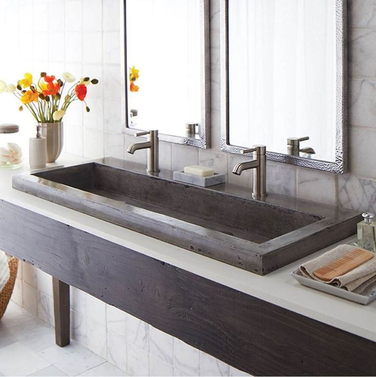 Image of a trough-style sink
