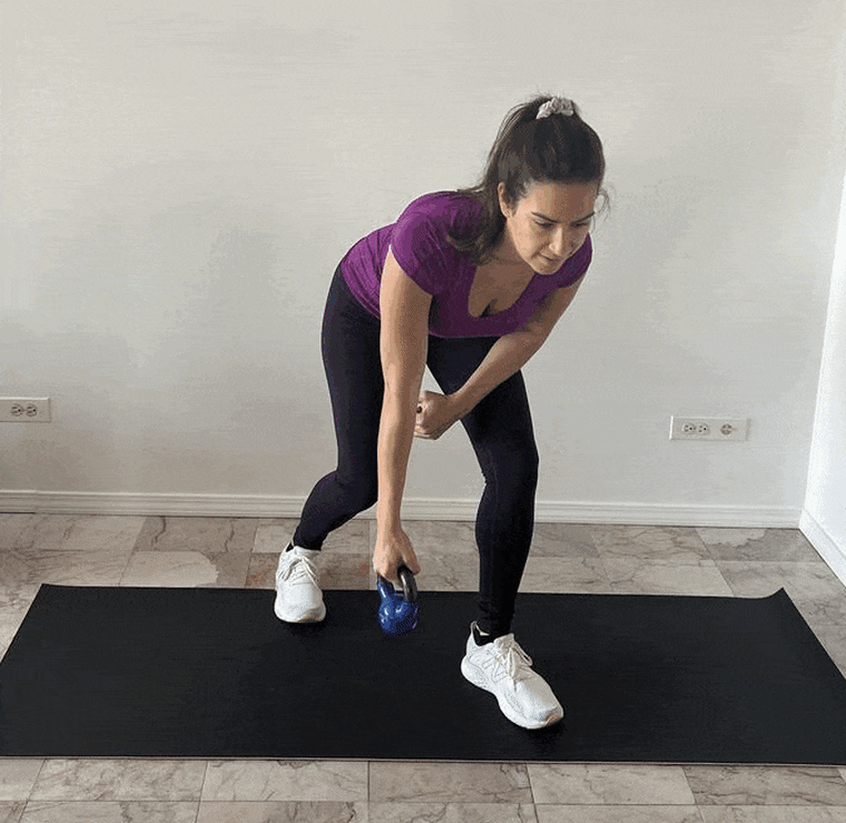 Staggered stance row