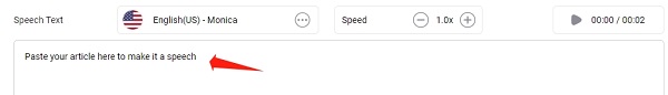 Paste Your Article in the Blank for Speech
