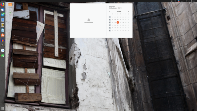 Calendar Widget - Ubuntu 19.10 Eoan Ermine