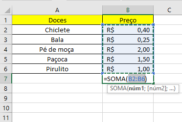 Fórmula de Soma pronta