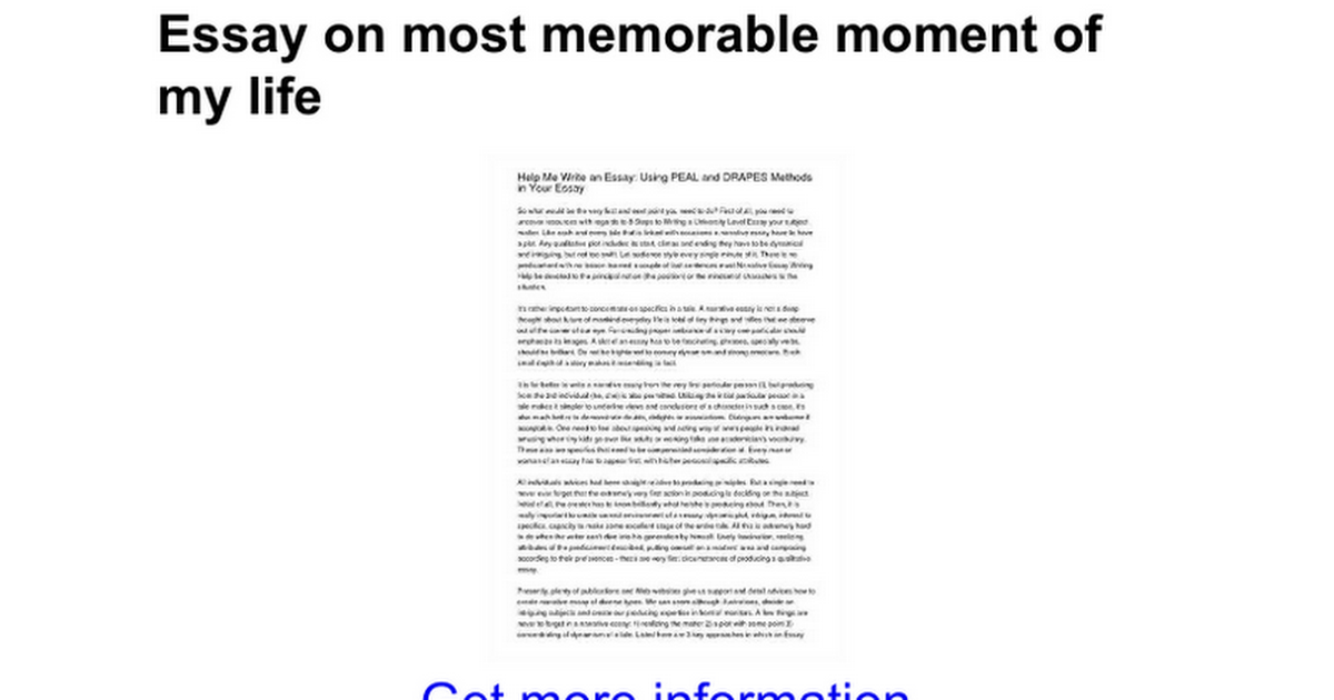 defining moment in life essay