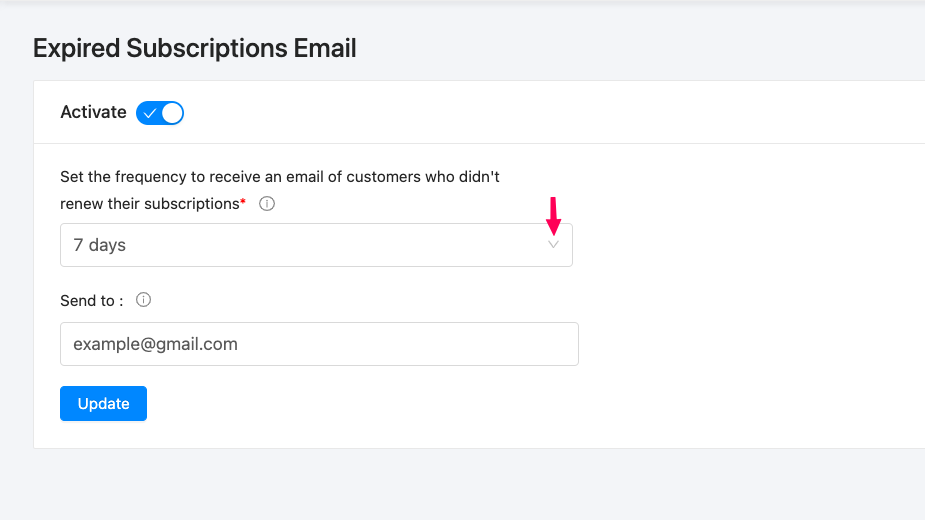 Expired subscriptions email