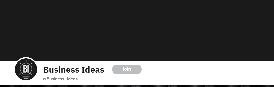 Screenshot of subreddit r/Business_Ideas