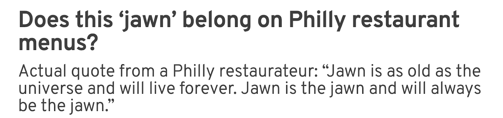 Does this 'jawn' belong on Philly restaurant menus?