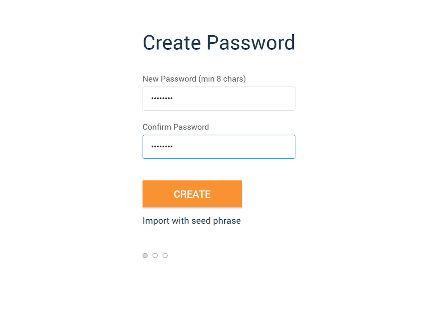 Set up a metamask wallet. Create password