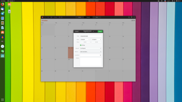Calendar App - Ubuntu 19.10 Eoan Ermine