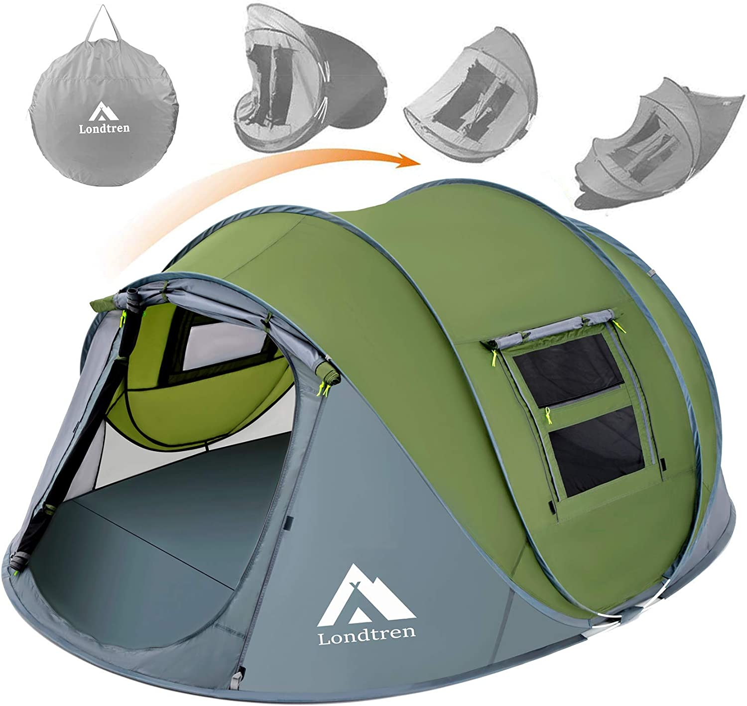 Londtren 4 Person Easy Pop Up Tent for Festivals