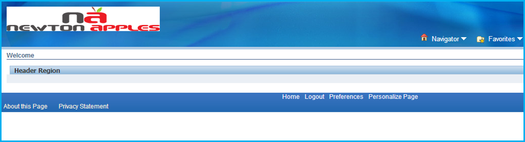 Oracle OAF Header Region Output