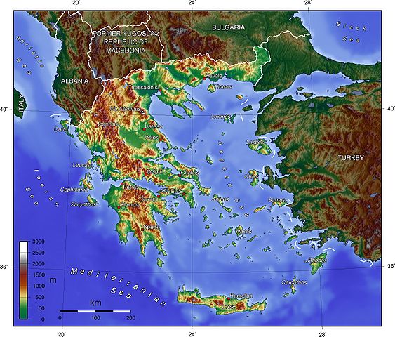 Topographic map of Greece.
Captain Blood - Originally created for English Wikipedia by Captain Blood.