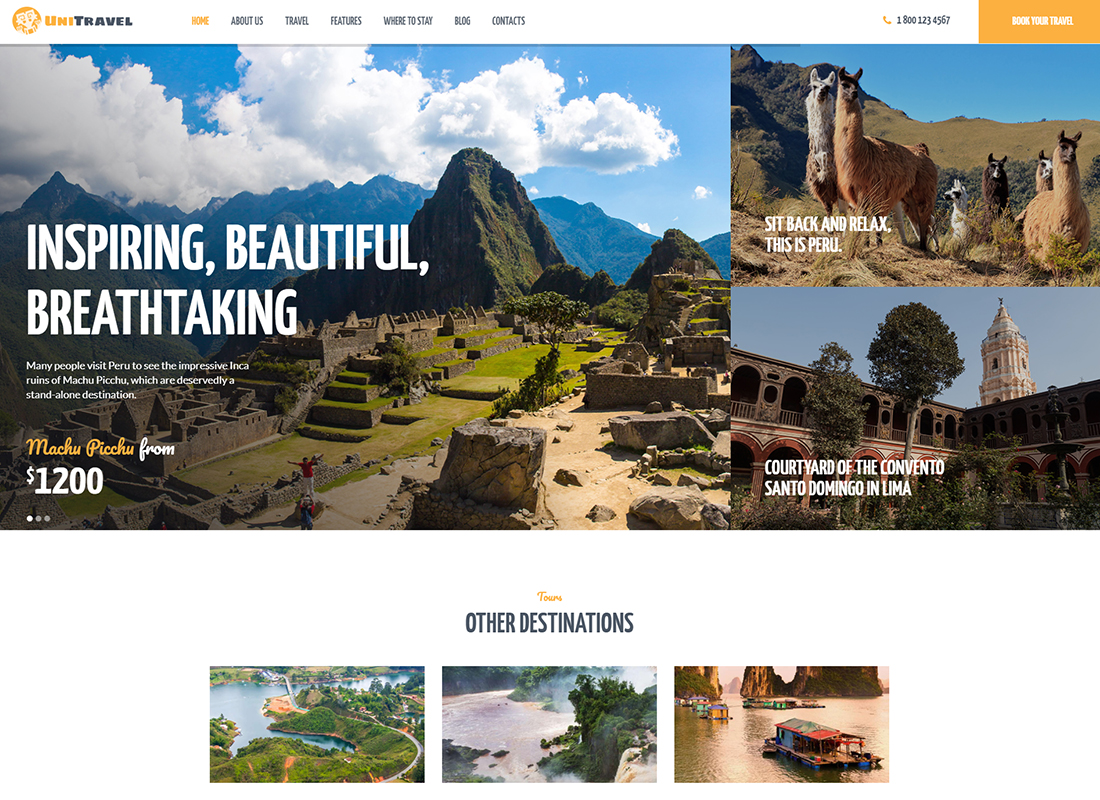 UniTravel - Tema de WordPress para agencias de viajes y oficinas de turismo