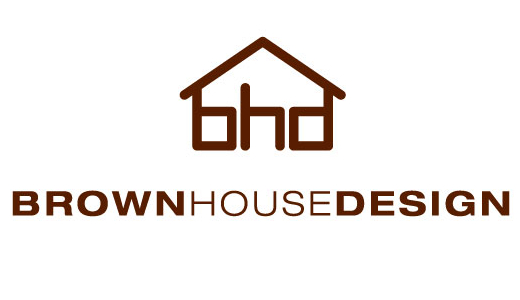Logotipo de la empresa de diseño de la casa marrón