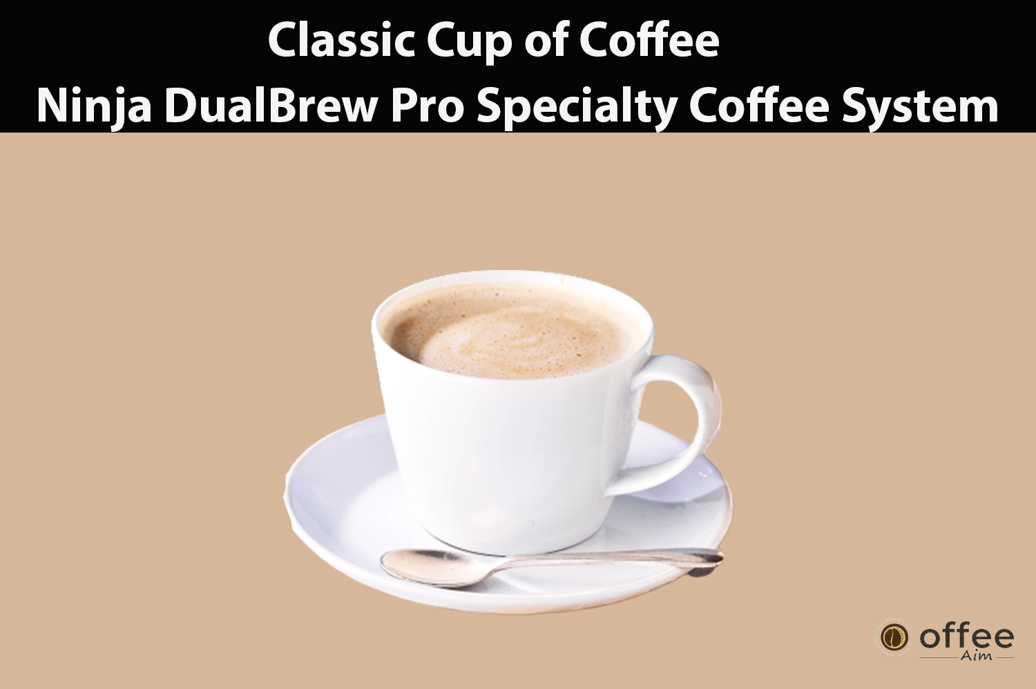 "This image showcases a classic cup of coffee made using the Ninja DualBrew Pro Specialty Coffee System, as featured in the article 'How to Use Ninja DualBrew Pro Specialty Coffee System, Compatible with K-Cup Pods, and 12-Cup Drip Coffee Maker'."