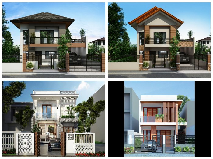 Một số mẫu nhà 2 tầng hiện đại có chỗ để xe ô tô