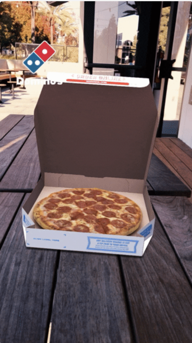 Online advertising for business: AR Snapchat ad from Domino's