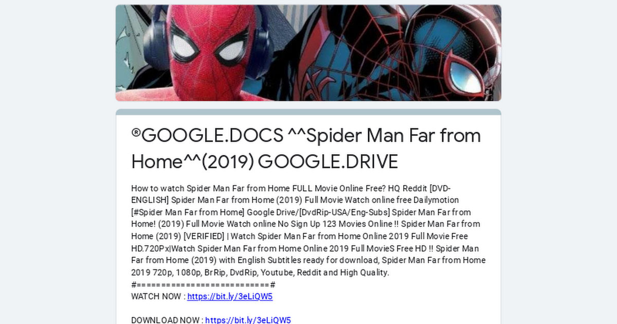 ®GOOGLE.DOCS ^^Spider Man Far from Home^^(2019) GOOGLE.DRIVE